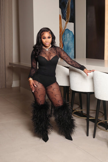 Ying Yang Mesh Set Black One size
