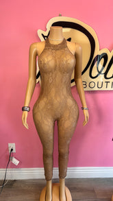 Lace Temptation Jumpsuit-Brown
