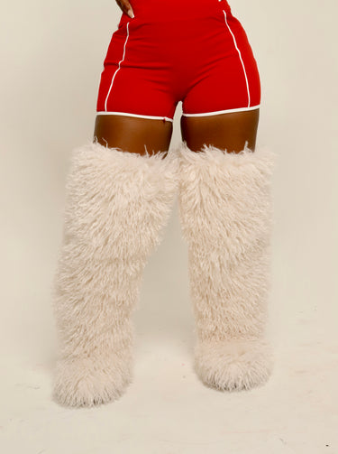 Main Character Faux Fur Boots White