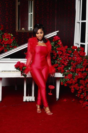 Red Carpet Affair Jumper Set Red L