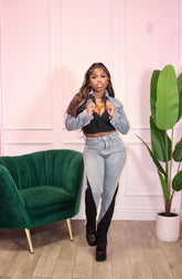 Petite Denim Pants Set m