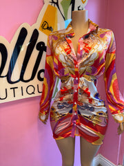 Regal Affair Satin Shirt Dress