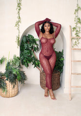 Leopard Burgundy Catsuit