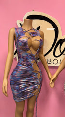 Midnight Mirage Cutout Mini Dress