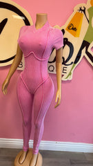 Blush Contour Ribbed Jumpsuit