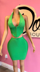 Lime Luxe Corset Set