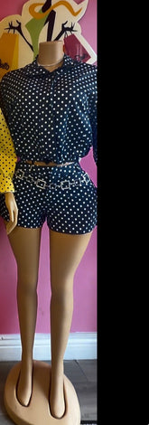 Polka Dot Paradise Short Set-Blue