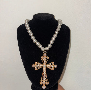 Royal Anointing Pearl Cross Necklace