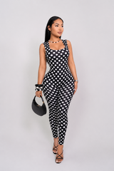 Polka Dot Perfection Jumpsuit - BLACK