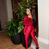 Snowfall Luxe Jumpsuit Red M