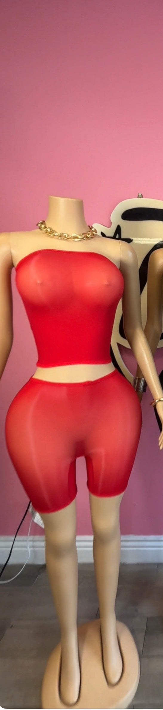 Barely There Biker Set-Red