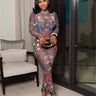 Royal Mosaic Mesh Jumpsuit Black