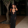 Goddess Drip Chain Maxi Dress Black S
