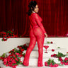 Crimson Lace Affair Set Red M