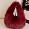 Mink Faux Fur Mini Bag Burgundy