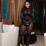 Midnight Lace Illusion Catsuit Black One size
