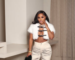 Snow Luxe Buckle Fur Top