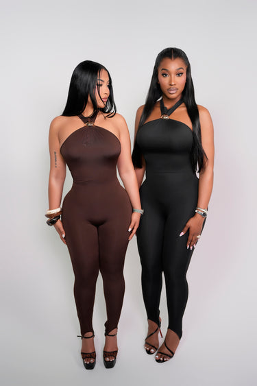 Midnight Muse Jumpsuit-BROWN