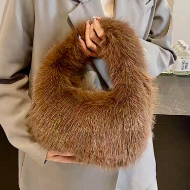 Mink Faux Fur Mini Bag Brown