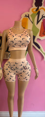 Moonlight Muse Short Set-Beige