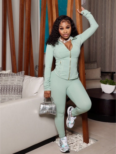 Elite Sculpt Zip Set Green