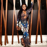 Abstract Muse Maxi Dress Blue