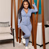 Cloud Sculpt Zip Set Grey Blue
