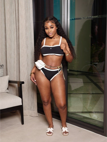Contrast Doll Bikini Set