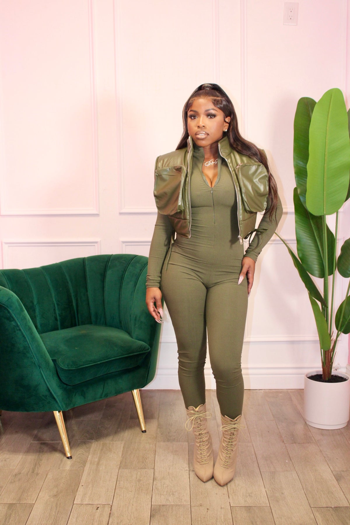 Olive Cargo Vest