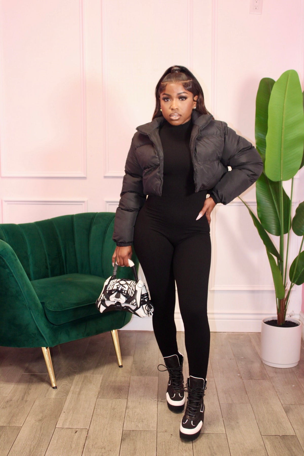 Crop Puffer (Black)