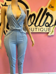Denim Desire Halter Jumpsuit