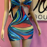 Vivid Illusion Cutout Mini Dress