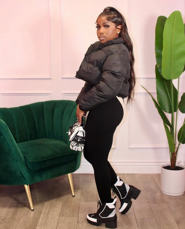 Crop Puffer (Black) m