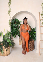 Oceanic Views Orange Skirt Set