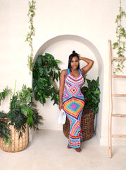 Sapphire Crochet Maxi Dress