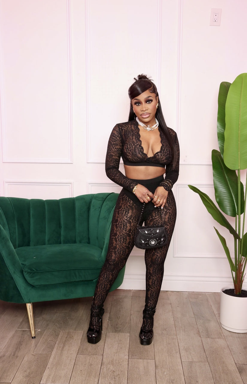 Midnight Lace Two-Piece Set