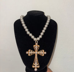 Royal Anointing Pearl Cross Necklace